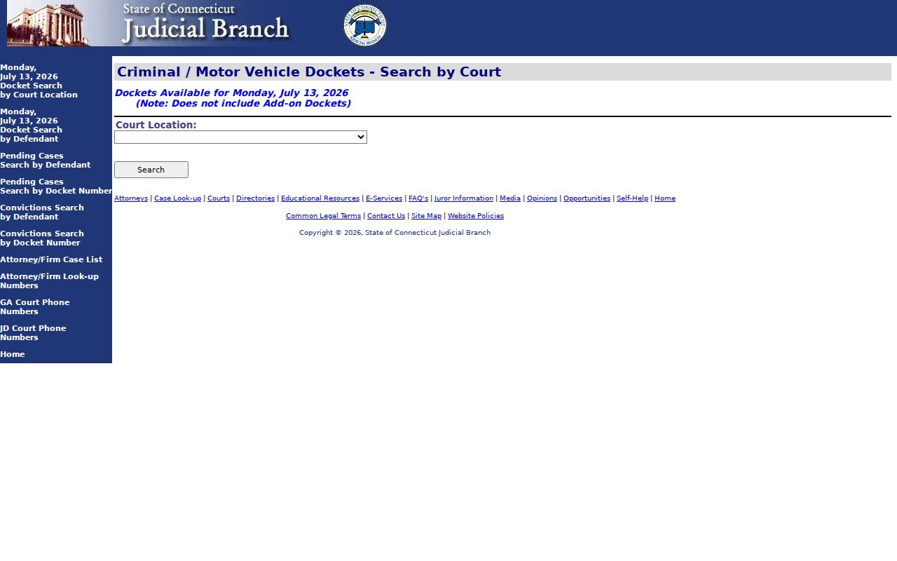 Fairfield County court dockets daily criminal motor vehicle docket by court