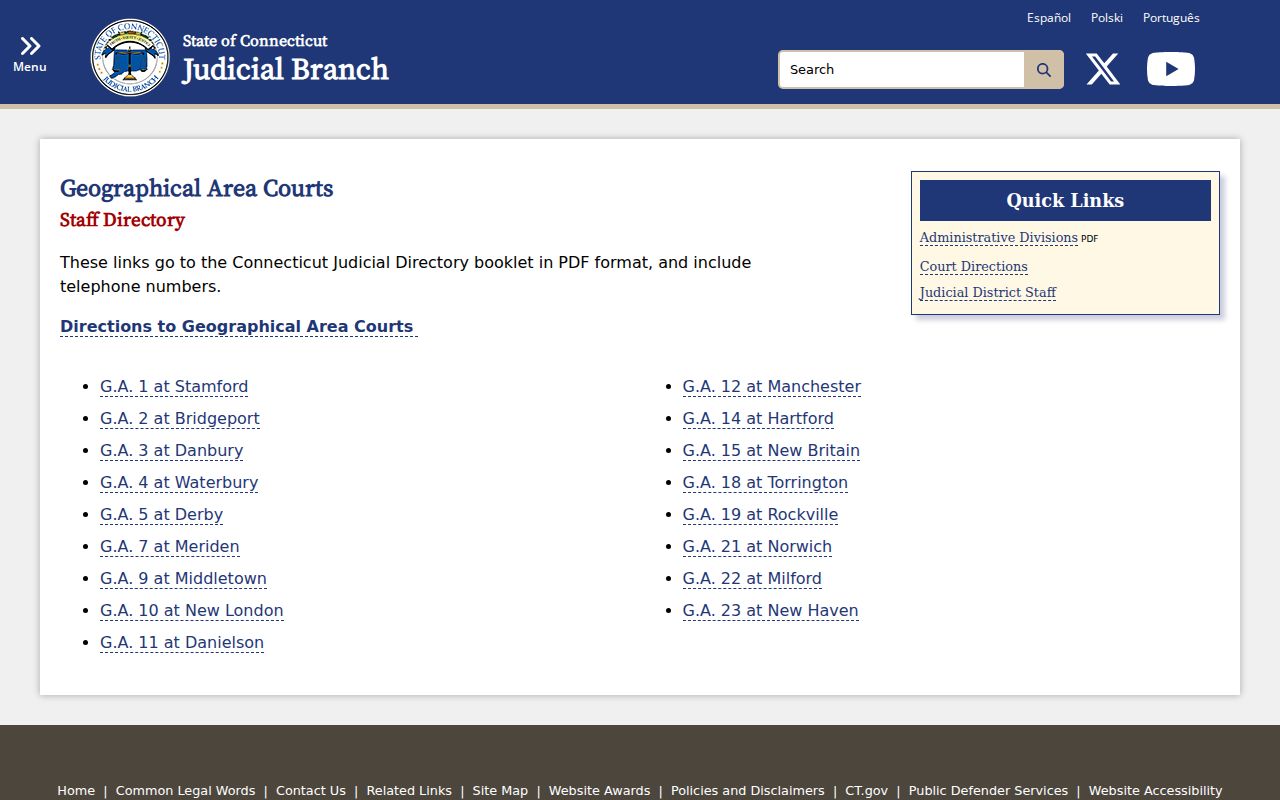 Fairfield County court dockets geographical area court directory