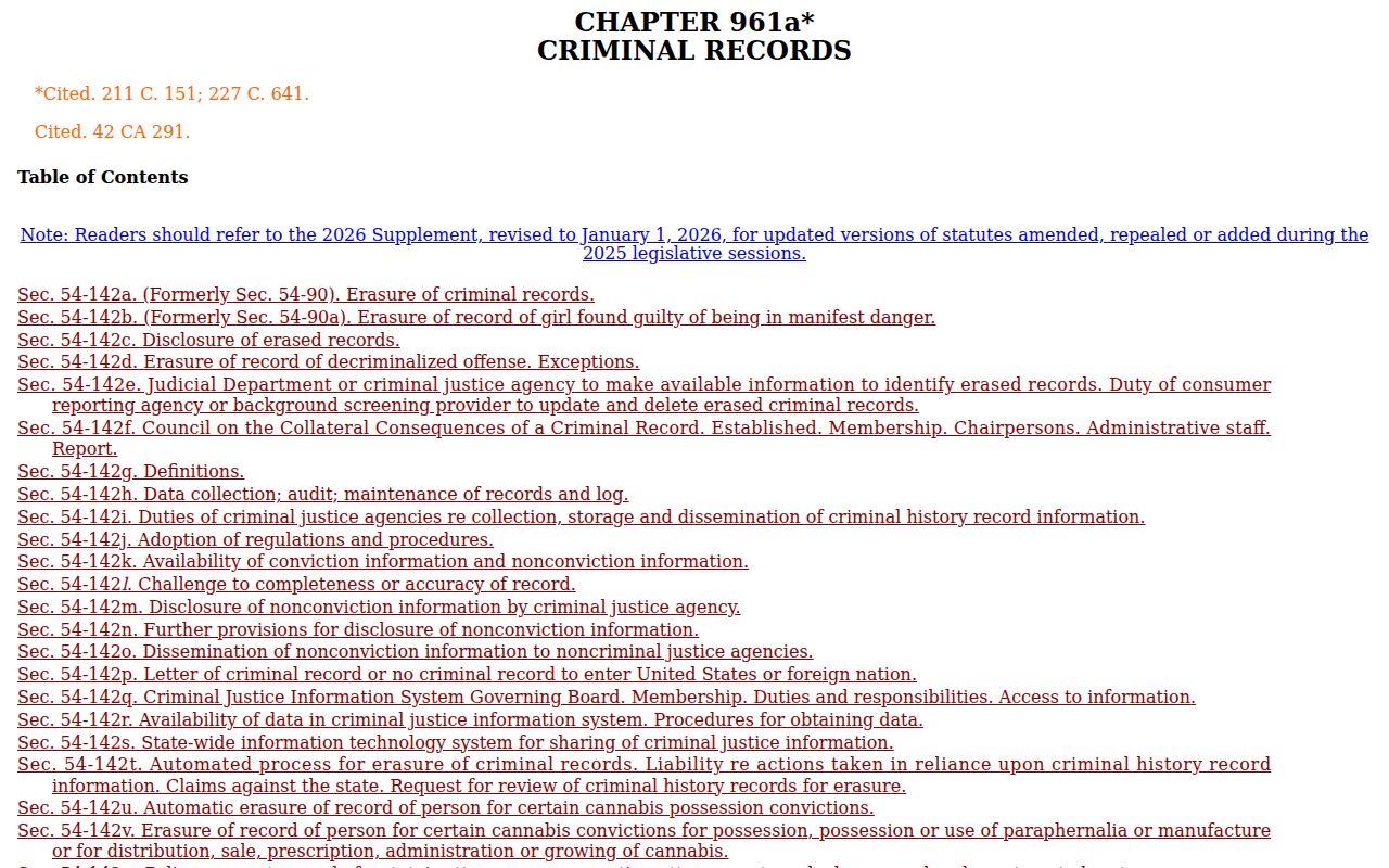 Fairfield County court records Connecticut criminal records statutes