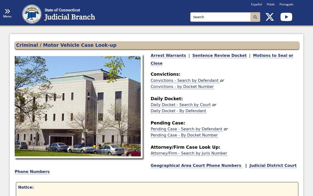 Fairfield County criminal court records motor vehicle lookup menu