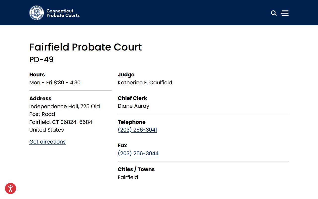 Fairfield County probate court records Fairfield Probate Court