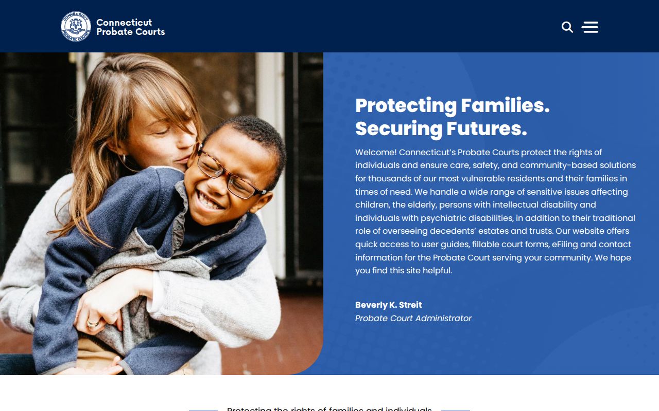 Connecticut Probate Courts homepage for probate records and court services